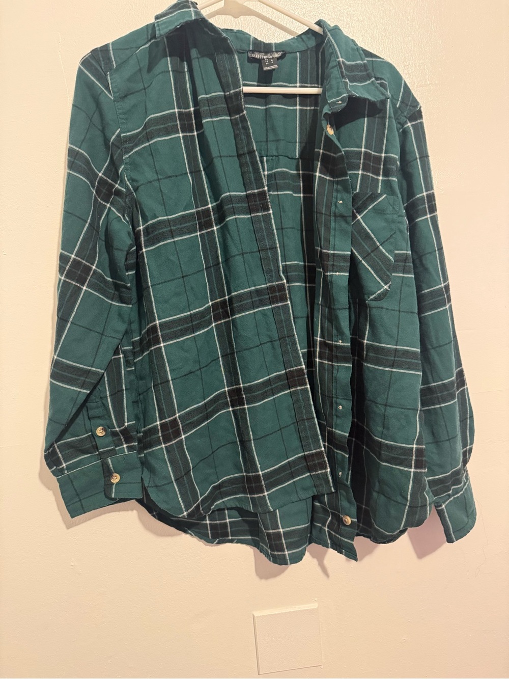 Streetwear Society Teal Green Plaid Jean Jacket